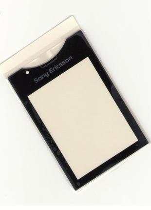 Скло на корпус Sony Ericsson J10i elm чорне з клейкою стрічкою