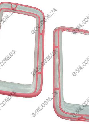 Бампер силиконовый с розовой окантовкой для Samsung i9300 Gala...