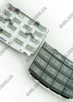Клавіатура для Nokia X3-02 темно-сіра, кирилиця (Оригінал)