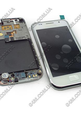 Дисплей Samsung i9000, i9001 Galaxy S белый с тачскрином и рам...