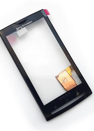 Тачскрин для Sony Ericsson X10 Xperia черный с рамкой (Оригина...