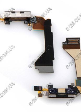 Шлейф Apple iPhone 4G с коннектором зарядки, черный (Оригинал ...