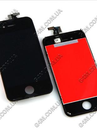 Дисплей Apple iPhone 4S с тачскрином и рамкой, черный