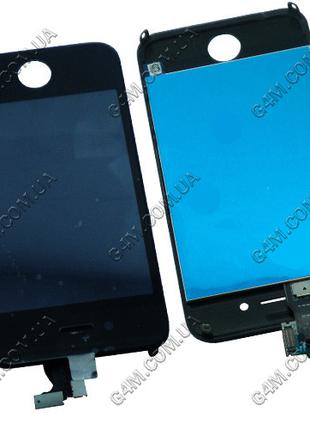 Дисплей Apple iPhone 4G (CDMA) с тачскрином и рамкой черный
