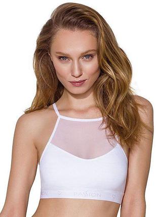 Спортивный топ с прозрачной вставкой Passion PS006 TOP white, ...