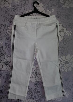 Белые джинсовые бриджи с лампасами couture line eu 42