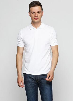 Белая футболка поло для мужчин однотонная pierre cardin