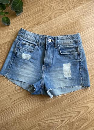 Круті джинсові шорти, джинсовые шорты h&m, xs-s размер