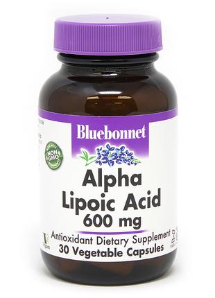 Альфа-Ліпоєва кислота 600 мг, Bluebonnet Nutrition, 30 рослинн...