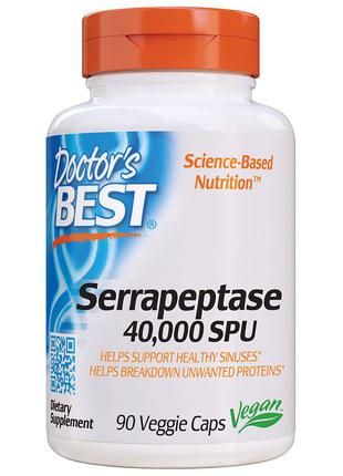 Серрапептаза , Serrapeptase, Doctor's Best, 40,000 SPU, 90 капсул