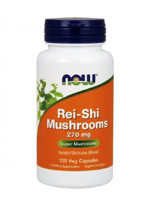 Грибы Рейши, 270 мг, Rei-Shi Mushrooms, Now Foods,100 вегетари...