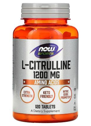 L-Цитруллин, L-Citrulline, Now Foods, 1200 мг, 120 таблеток