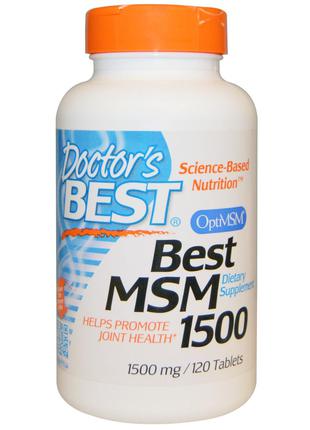 МСМ (метилсульфонилметан) 1500, OptiMSM, Doctor's Best, 120 та...