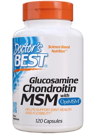Глюкозамин & Хондроитин & МСМ, OptiMSM, Doctor's Best, 120 капсул