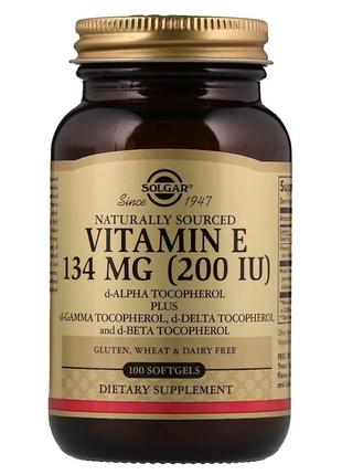 Витамин Е, 134 мг (200 IU), d-Alpha Tocopherol & Mixed Tocophe...