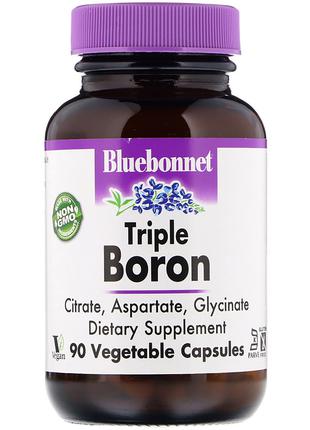 Потрійний бор 3 мг, Bluebonnet Nutrition, Triple Boron, 90 вег...