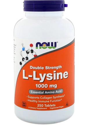 L-Лизин, L-Lysin, Now Foods, 1000 мг, 250 таблеток