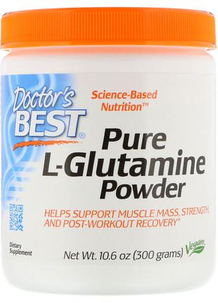 Глютамин в Порошке, L-Glutamine Powder, Doctor's Best, 300 гр.