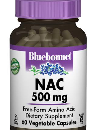 NAC (N-Ацетил-L-Цистеин) 500мг, Bluebonnet Nutrition, 60 гелев...