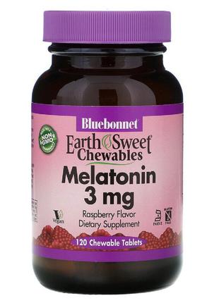Мелатонин, Melatonin, 3 мг, Bluebonnet Nutrition, EarthSweet, ...