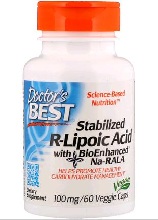 R-Липоевая Кислота, R-Lipoic Acid, Doctor's Best, 100 мг, 60 к...