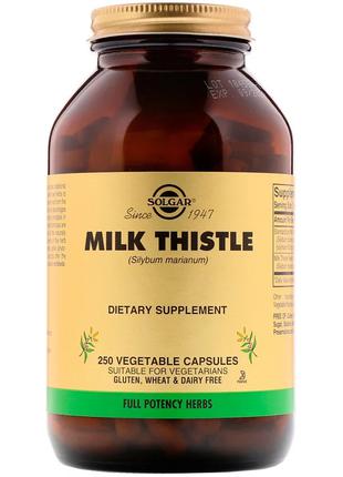 Расторопша, Milk Thistle, Solgar, 250 вегетарианских капсул