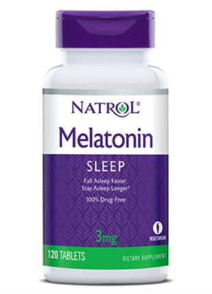 Мелатонин, Melatonin 3 мг, Natrol, 120 таблеток