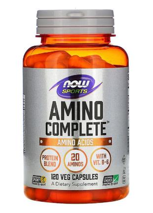 Комплекс Аминокислот, Sports, Amino Complete, Now Foods, 120 в...