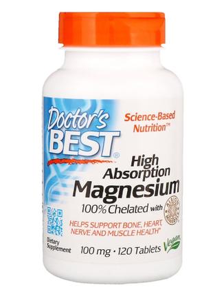 Хелатний Магній Високої Абсорбації 100 мг, Doctor's Best, Albi...