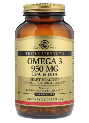 Рыбий Жир, Омега 3 (Omega-3 EPA, DHA), 950 мг, Тройная Сила, S...