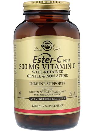 Витамин С 500 мг, Ester-C Plus, Solgar, 250 вегетарианских капсул
