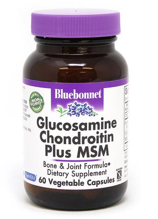 Глюкозамін & Хондроїтин & МСМ, Bluebonnet Nutrition, 60 рослин...