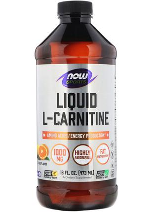 L-карнітин Рідкий із цитрусовим смаком, L-Carnitine, Now Foods...