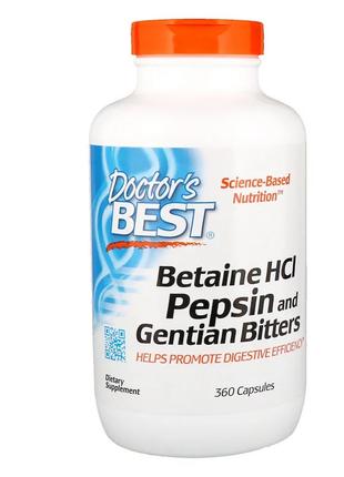 Бетаин HCL и Пепсин, Betaine HCL & Pepsin, Doctor's Best, 360 ...