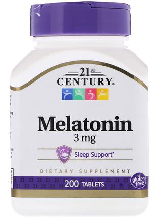 Мелатонин, 3 мг, 21st Century, 200 таблеток