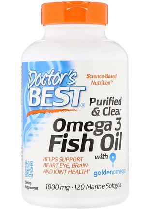 Рыбий жир Омега-3, Doctor's Best, Omega 3 Fish Oil with Golden...