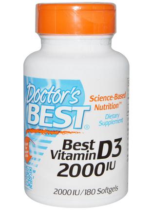 Витамин D3 2000IU, Doctor's Best, 180 желатиновых капсул