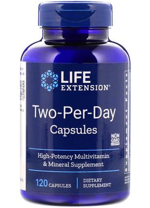 Мультивітаміни Двічі на день, Two-Per-Day, Life Extension, 120...