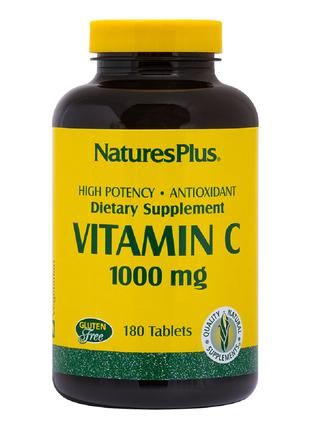 Витамин C, Vitamin C, 1000 мг, Natures Plus, 180 таблеток