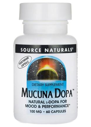 Мукуна Жгучая, Mucuna Dopa, Source Naturals, 60 капсул