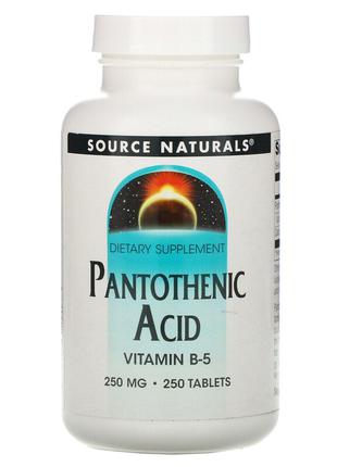 Пантотеновая кислота, Pantothenic Acid, Source Naturals, Витам...