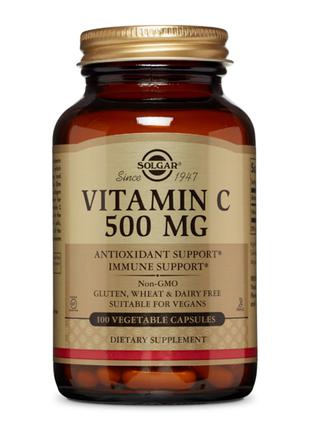 Витамин C, 500 мг, Vitamin C, 500 mg, Solgar, 100 вегетарианск...