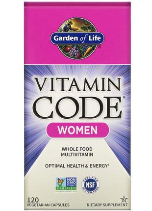 Мультивитамины для Женщин, Vitamin Code, Garden of Life, 120 в...