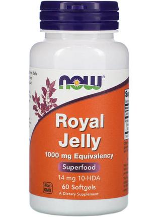 Маточное Молочко 1000 мг, Royal Jelly, Now Foods, 60 гелевых к...