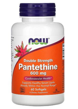 Пантетин, Pantethine, Now Foods, 600 мг, 60 желатиновых капсул