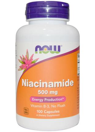 Ниацинамид (В3) 500мг, Now Foods, 100 капсул