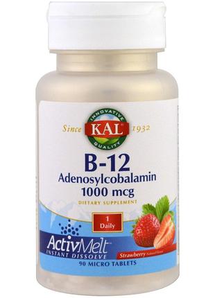 Витамин B-12, B-12 Adenosylcobalamin, KAL, вкус клубники, 1000...