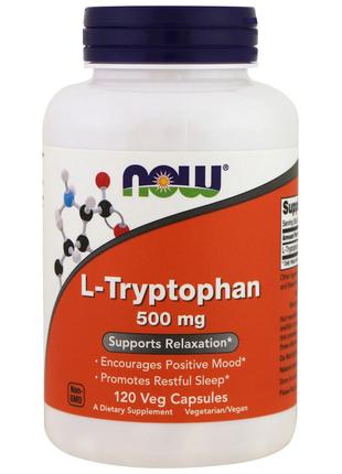 L-триптофан, 500 мг, Now Foods, 120 растительных капсул