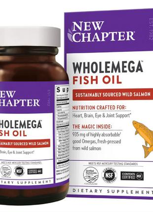 Жир Аляскинского Лосося 1000мг, Wholemega Fish Oil, New Chapte...