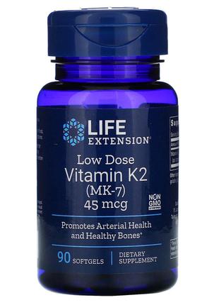 Витамин К2 (МК-7) 45 мкг, Low Dose Vitamin K2 (MK-7), Life Ext...